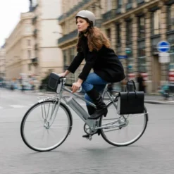 Sac à Main Porte-bagages Vélo En Cuir - Annso -Vêtements Soldes Magasin sac a main porte bagages velo en cuir annso 3